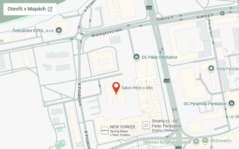 Mapa - Salon Péče o tělo Pardubice